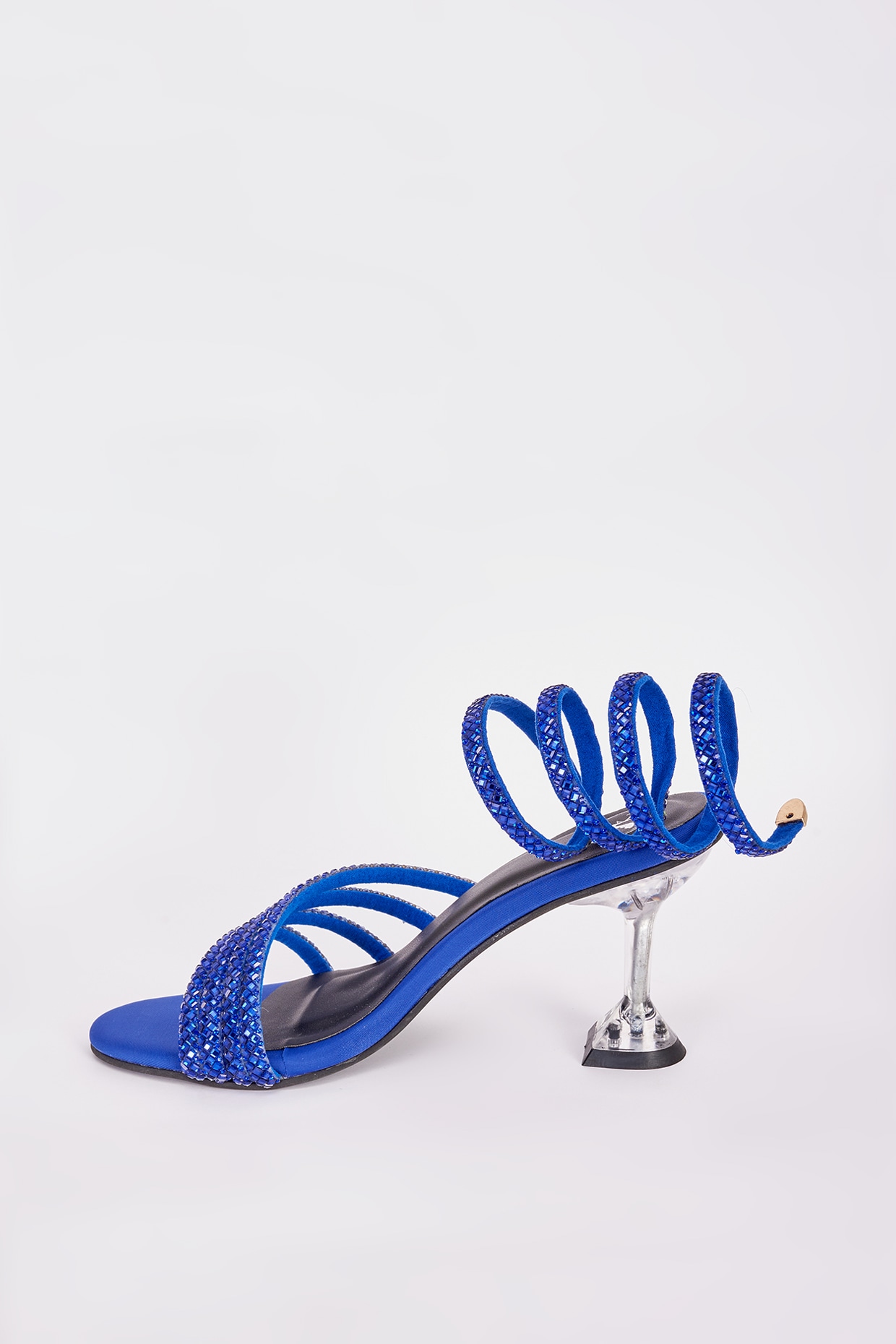 Royal Blue Rhinestone Sandals Thin High Heels Pointed Toe Sandals Blue  Crystal Heels Shoes Fashion High Heel Shoes (Gold, numeric_8) : Buy Online  at Best Price in KSA - Souq is now
