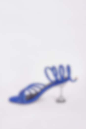 Blue Synthetic Heels by Sana K Luxurious Footwear at Pernia's Pop Up Shop