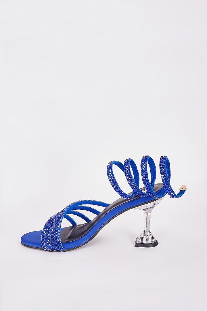 Blue Synthetic Heels by Sana K Luxurious Footwear at Pernia's Pop Up Shop