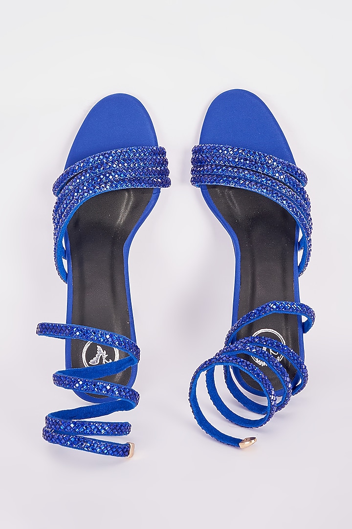 Blue Synthetic Heels by Sana K Luxurious Footwear at Pernia's Pop Up Shop
