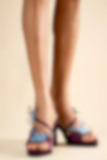 Purple Vegan Faux Leather Heels by Sana K Luxurious Footwear at Pernia's Pop Up Shop