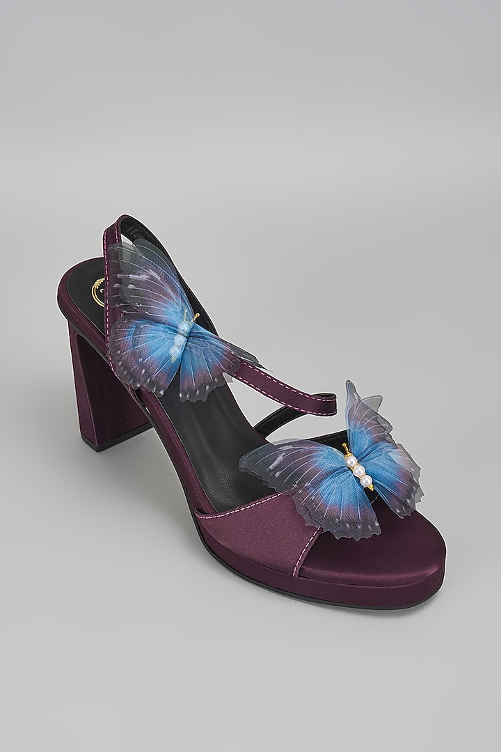 Purple Vegan Faux Leather Heels by Sana K Luxurious Footwear at Pernia's Pop Up Shop