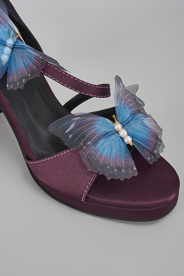 Purple Vegan Faux Leather Heels by Sana K Luxurious Footwear at Pernia's Pop Up Shop