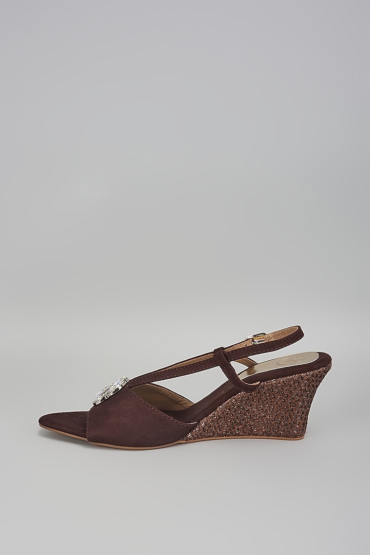 Brown Vegan Faux Leather Heels by Sana K Luxurious Footwear at Pernia's Pop Up Shop