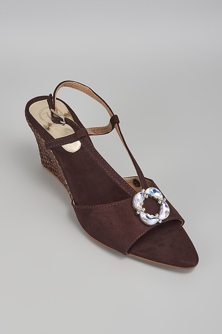 Brown Vegan Faux Leather Heels by Sana K Luxurious Footwear at Pernia's Pop Up Shop