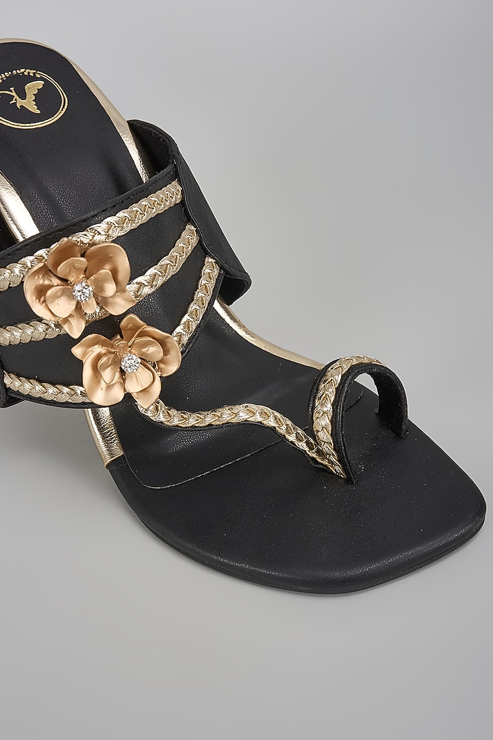 Black Vegan Faux Leather Heels by Sana K Luxurious Footwear at Pernia's Pop Up Shop