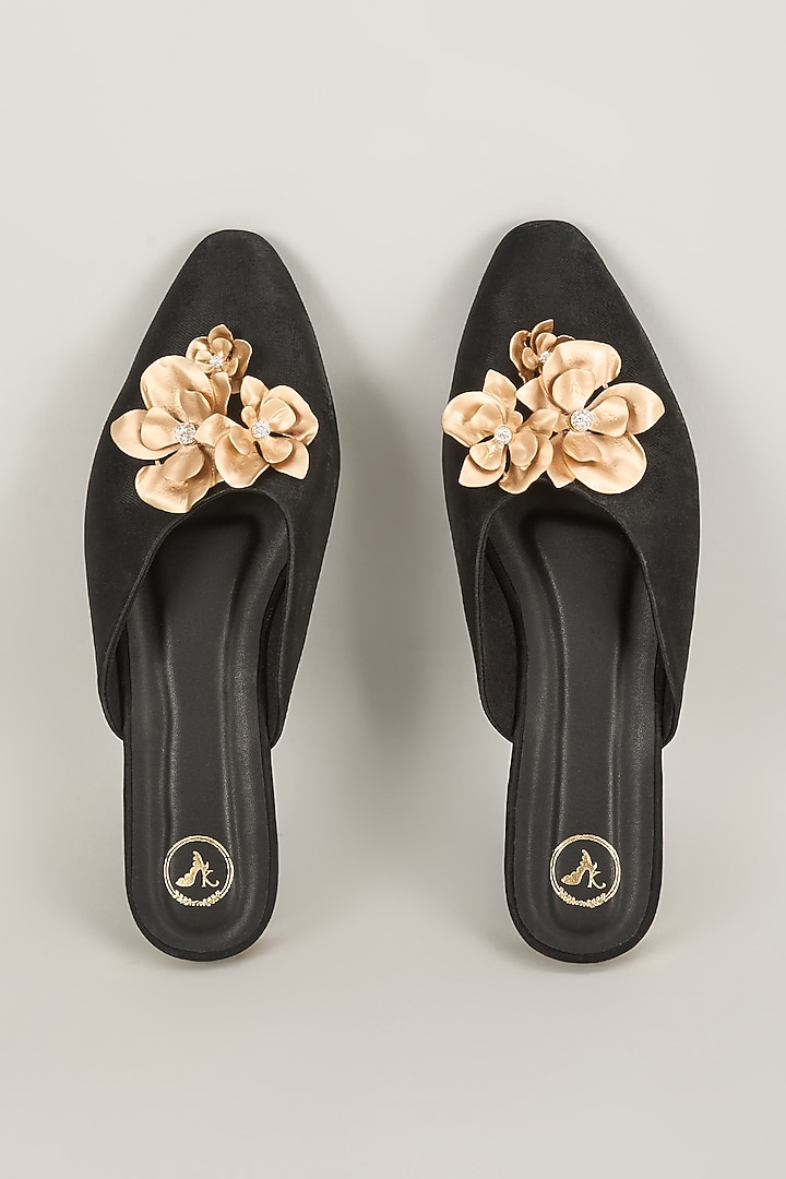 Black Vegan Satin Kitten Heels by Sana K Luxurious Footwear at Pernia's Pop Up Shop