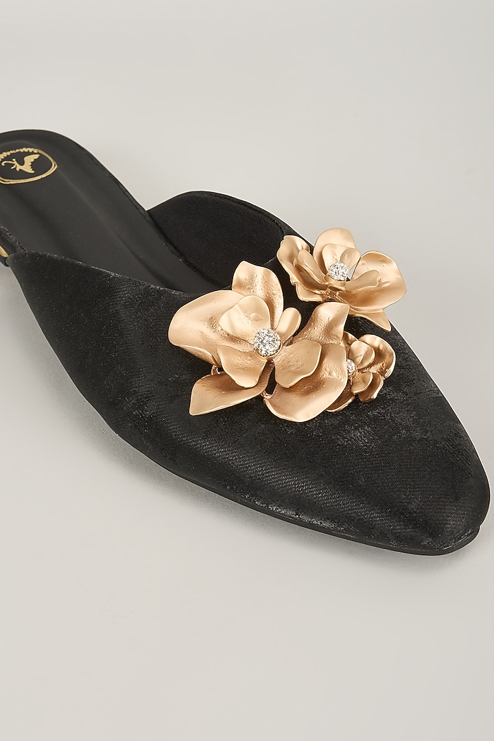 Black Vegan Satin Kitten Heels by Sana K Luxurious Footwear at Pernia's Pop Up Shop