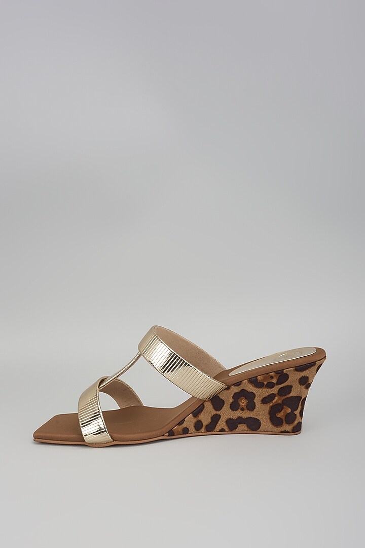 Gold Vegan Faux Leather Heels by Sana K Luxurious Footwear at Pernia's Pop Up Shop