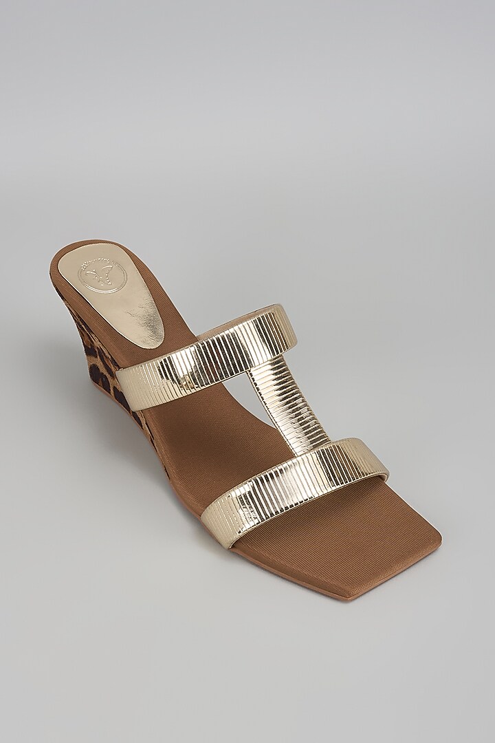 Gold Vegan Faux Leather Heels by Sana K Luxurious Footwear at Pernia's Pop Up Shop