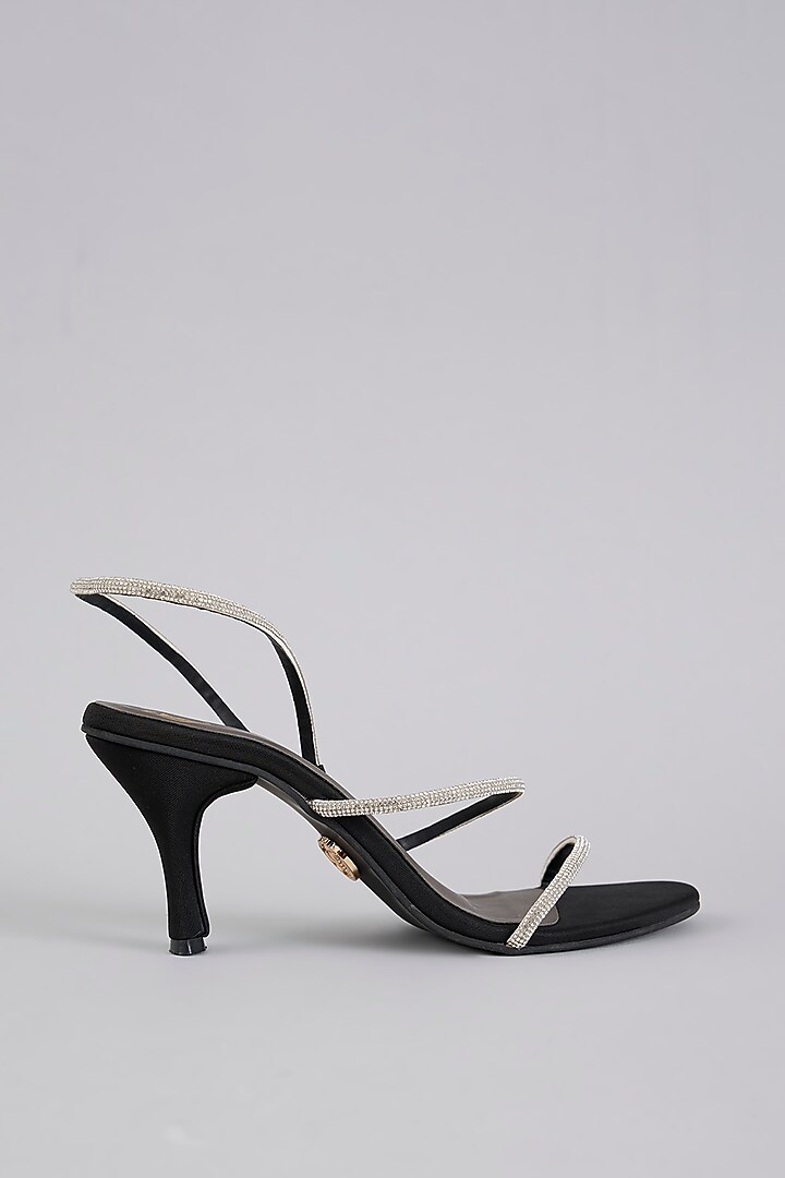 Black Faux Leather Heels by Sana K Luxurious Footwear at Pernia's Pop Up Shop