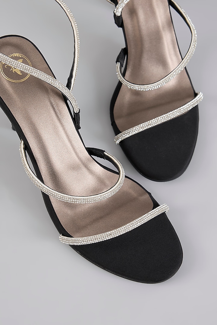 Black Faux Leather Heels by Sana K Luxurious Footwear at Pernia's Pop Up Shop