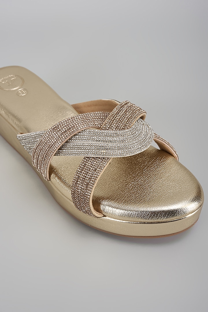 Gold Vegan Faux Leather Heels by Sana K Luxurious Footwear at Pernia's Pop Up Shop