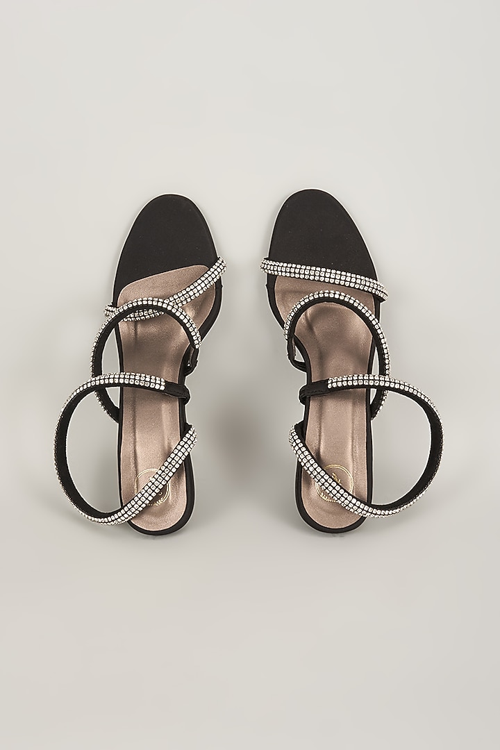 Berry Black Vegan Satin Heels by Sana K Luxurious Footwear at Pernia's Pop Up Shop