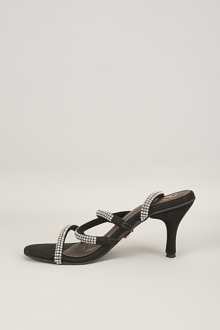 Berry Black Vegan Satin Heels by Sana K Luxurious Footwear at Pernia's Pop Up Shop