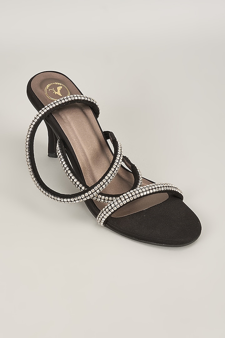 Berry Black Vegan Satin Heels by Sana K Luxurious Footwear at Pernia's Pop Up Shop