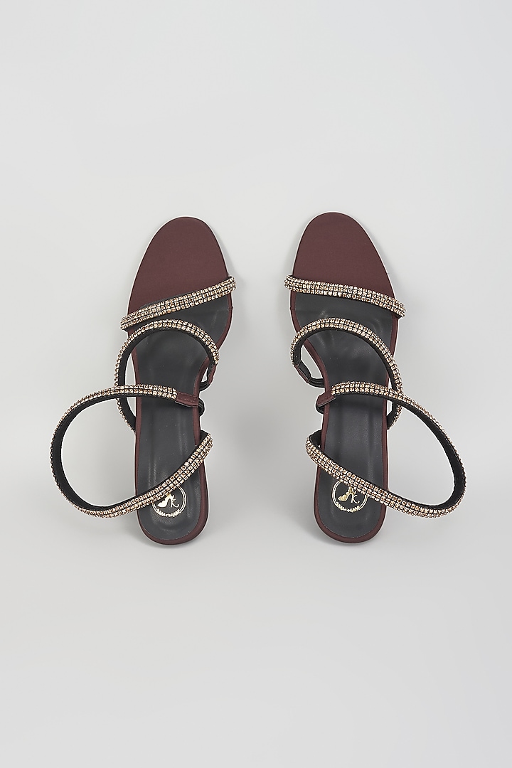 Brown Faux Leather Heels by Sana K Luxurious Footwear at Pernia's Pop Up Shop