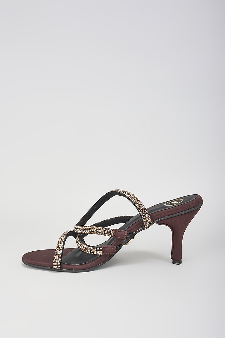 Brown Faux Leather Heels by Sana K Luxurious Footwear at Pernia's Pop Up Shop