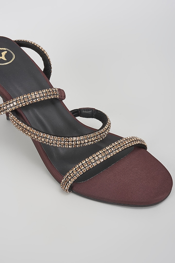 Brown Faux Leather Heels by Sana K Luxurious Footwear at Pernia's Pop Up Shop