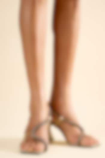 Beige Vegan Faux Leather Heels by Sana K Luxurious Footwear at Pernia's Pop Up Shop