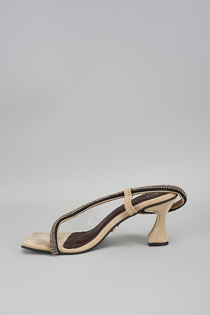 Beige Vegan Faux Leather Heels by Sana K Luxurious Footwear at Pernia's Pop Up Shop