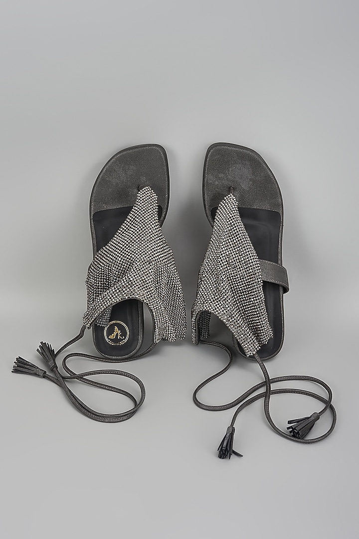 Grey Vegan Faux Leather Heels by Sana K Luxurious Footwear at Pernia's Pop Up Shop