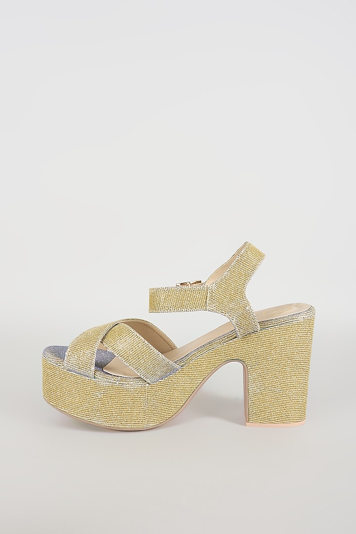 Green Faux Leather Heels by Sana K Luxurious Footwear at Pernia's Pop Up Shop