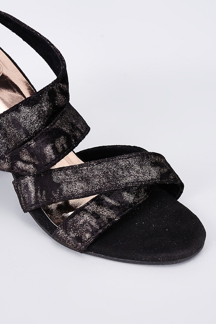 Black Synthetic & Vegan Triangle Heels by Sana K Luxurious Footwear at Pernia's Pop Up Shop