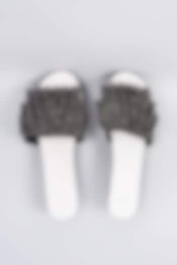 White Synthetic & Vegan Mesh Heels by Sana K Luxurious Footwear at Pernia's Pop Up Shop