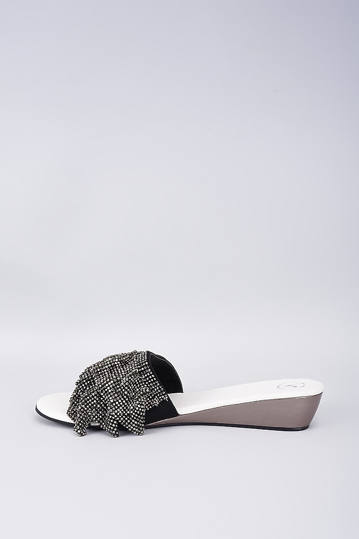 White Synthetic & Vegan Mesh Heels by Sana K Luxurious Footwear at Pernia's Pop Up Shop