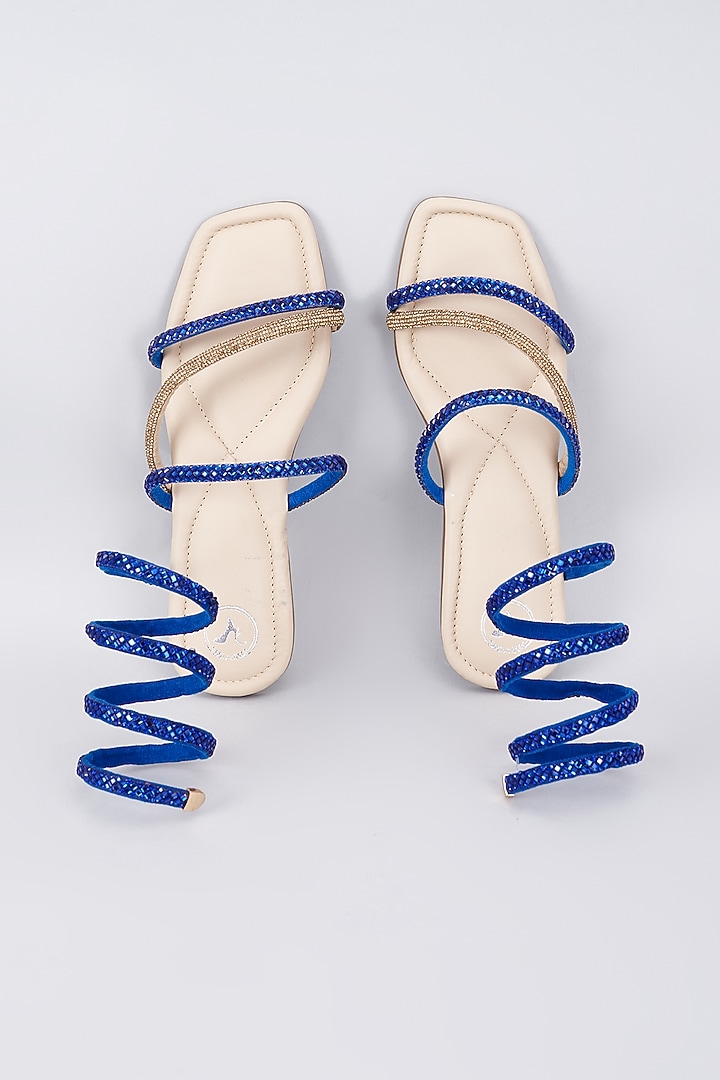 Beige Vegan Rhinestone Spring Embellished Flats by Sana K Luxurious Footwear at Pernia's Pop Up Shop