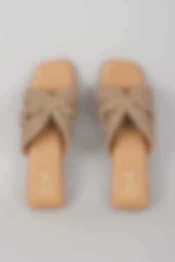 Gold Leather Flats by Sana K Luxurious Footwear at Pernia's Pop Up Shop