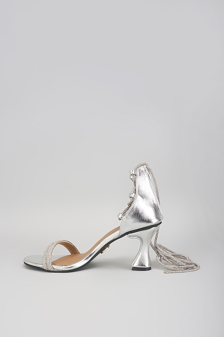 Silver Vegan Heels by Sana K Luxurious Footwear at Pernia's Pop Up Shop