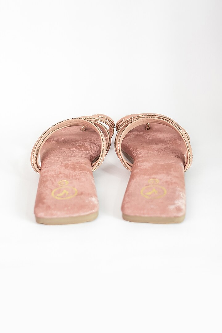 Pink Vegan Rhinestone Work Flats by Sana K Luxurious Footwear at Pernia's Pop Up Shop