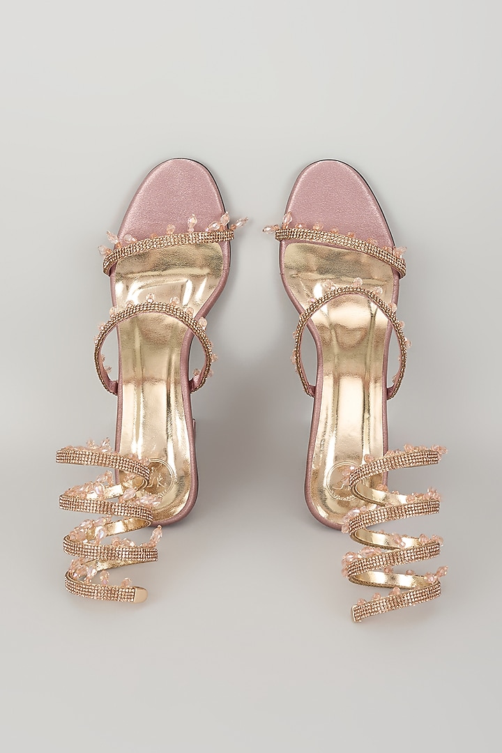 Pink Synthetic Spring Heels by Sana K Luxurious Footwear at Pernia's Pop Up Shop