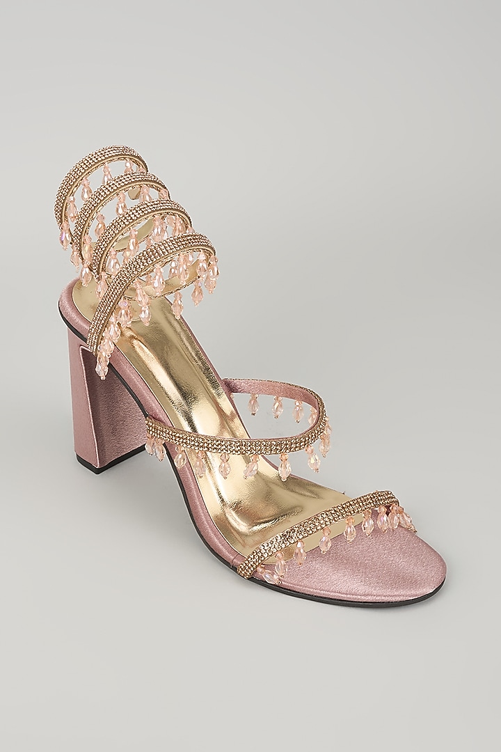 Pink Synthetic Spring Heels by Sana K Luxurious Footwear at Pernia's Pop Up Shop