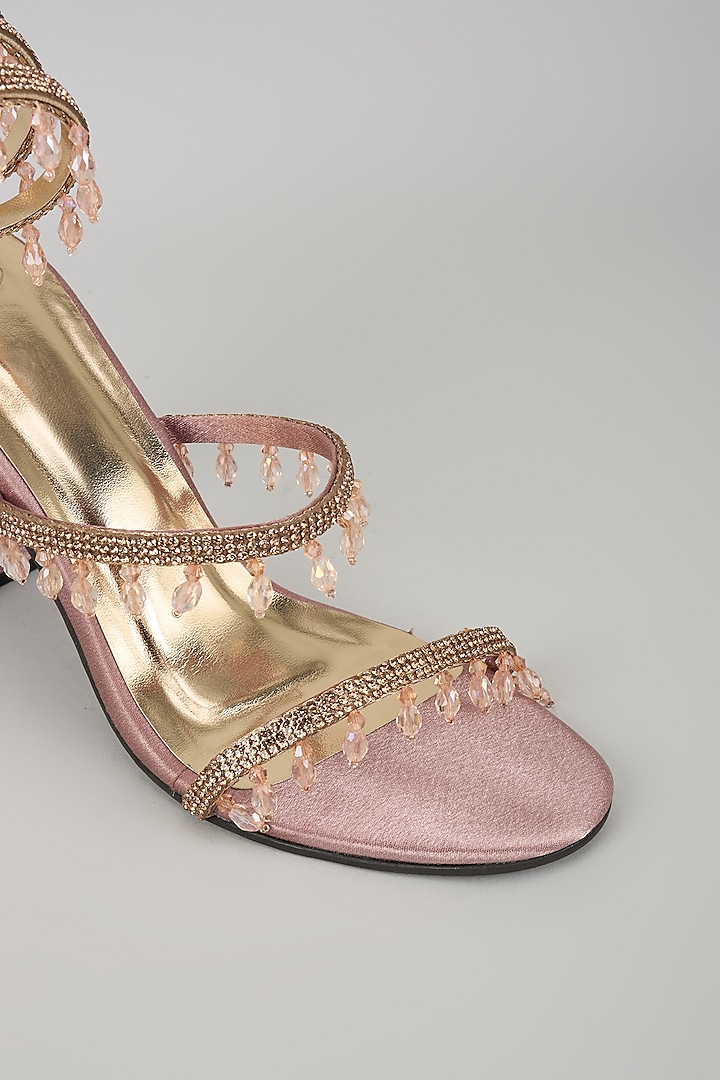 Pink Synthetic Spring Heels by Sana K Luxurious Footwear at Pernia's Pop Up Shop