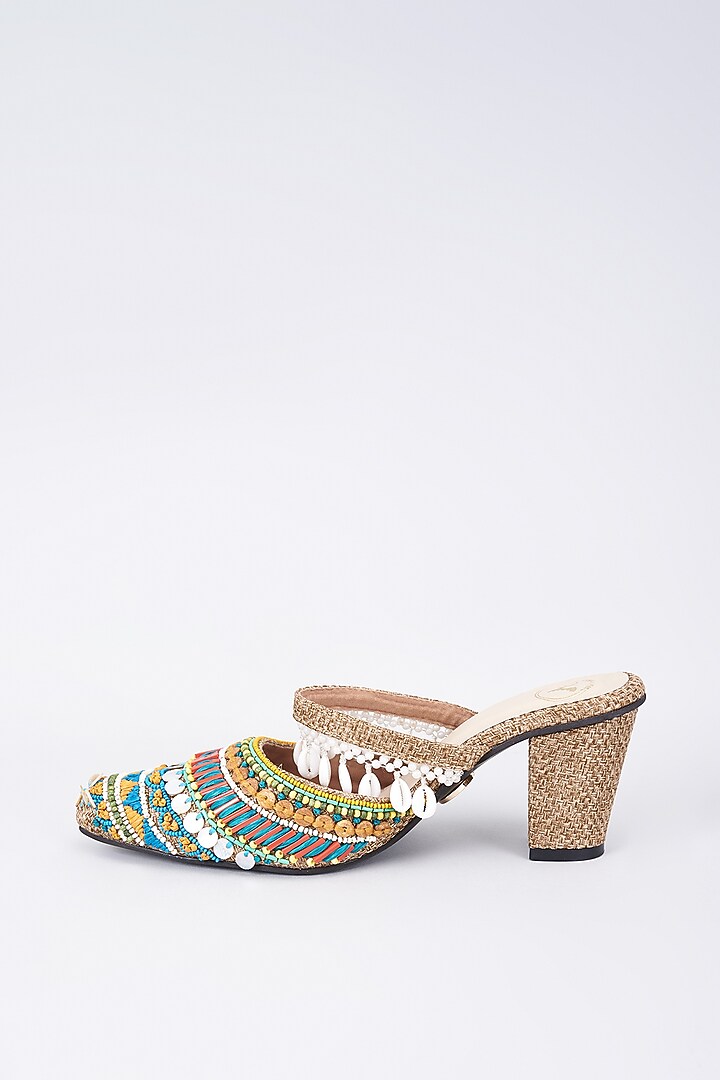 Multi-Colored Synthetic & Vegan Handwork Heels by Sana K Luxurious Footwear at Pernia's Pop Up Shop