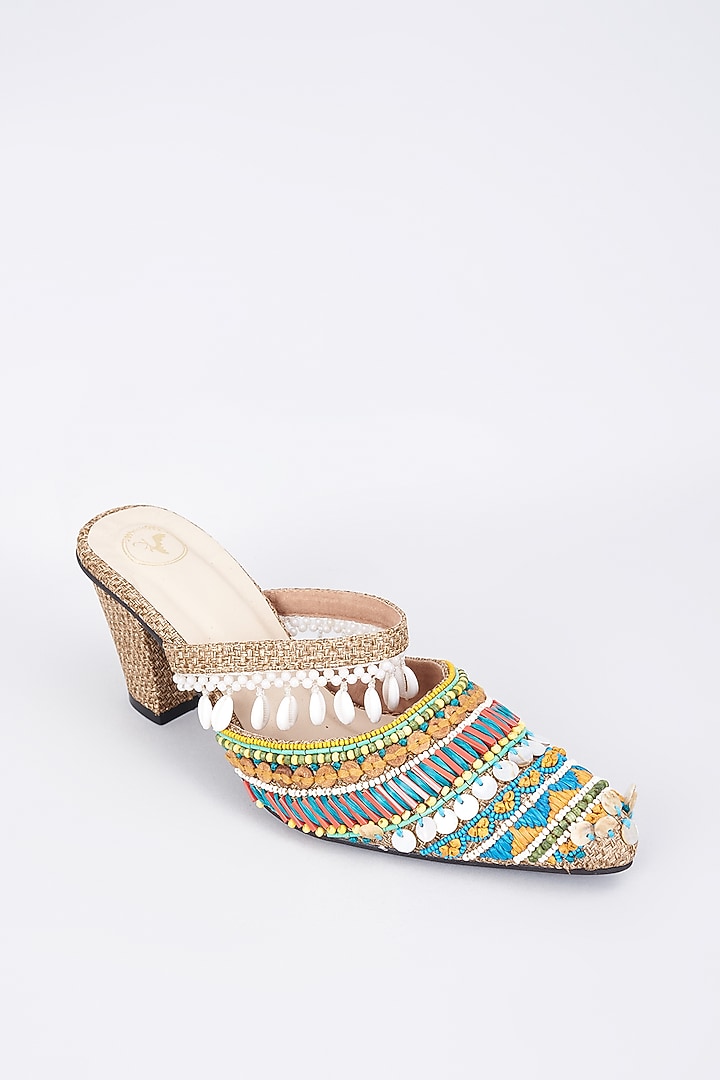 Multi-Colored Synthetic & Vegan Handwork Heels by Sana K Luxurious Footwear at Pernia's Pop Up Shop