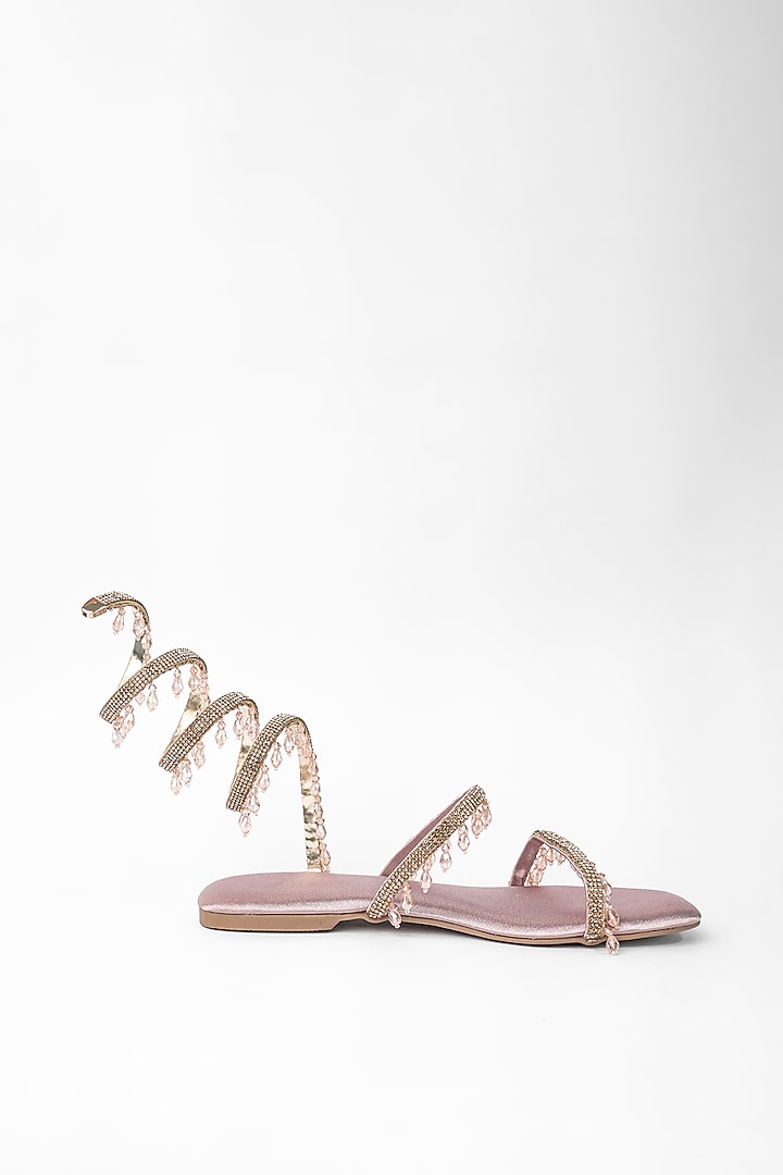 Amber Rose Vegan Jaal Embroidered Flats by Sana K Luxurious Footwear at Pernia's Pop Up Shop