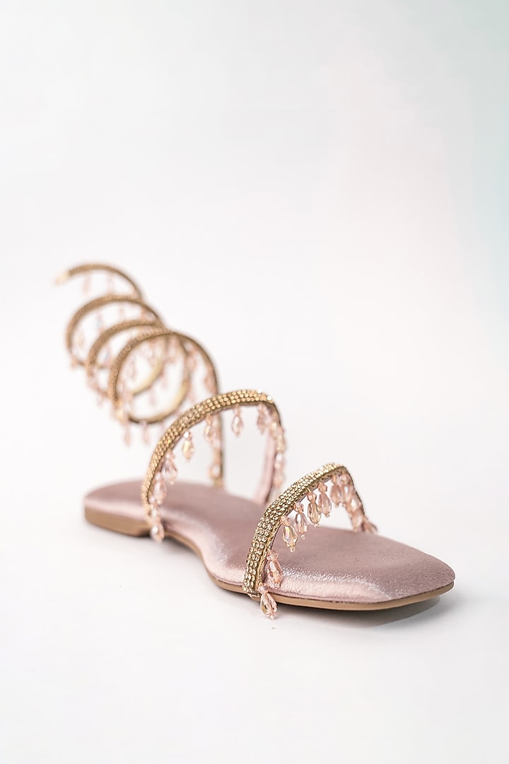 Amber Rose Vegan Jaal Embroidered Flats by Sana K Luxurious Footwear at Pernia's Pop Up Shop