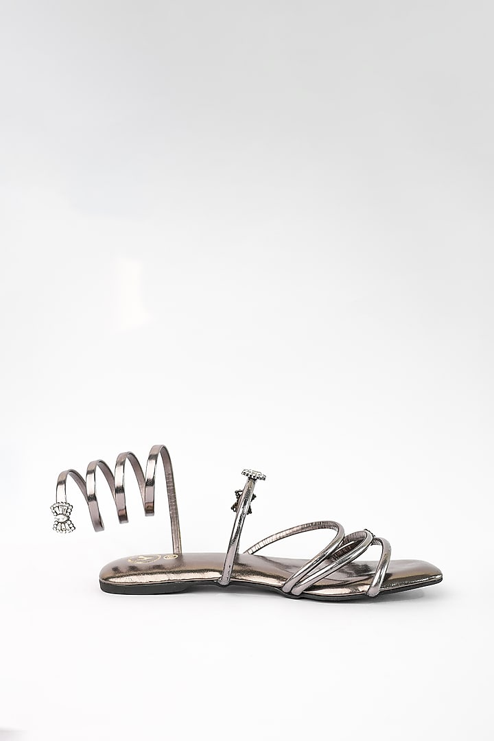 Copper Vegan Embroidered Flats by Sana K Luxurious Footwear at Pernia's Pop Up Shop