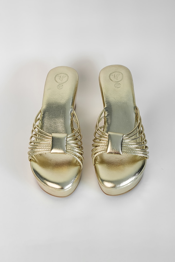 Gold Vegan Wedges by Sana K Luxurious Footwear at Pernia's Pop Up Shop