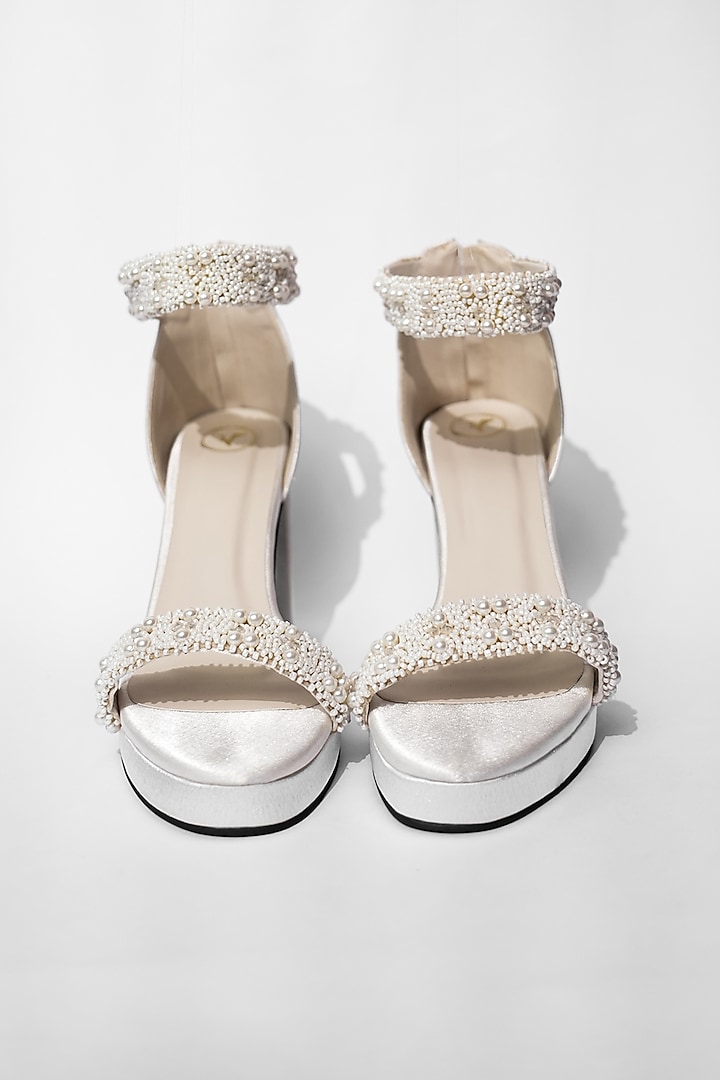 White Vegan Heels by Sana K Luxurious Footwear at Pernia's Pop Up Shop