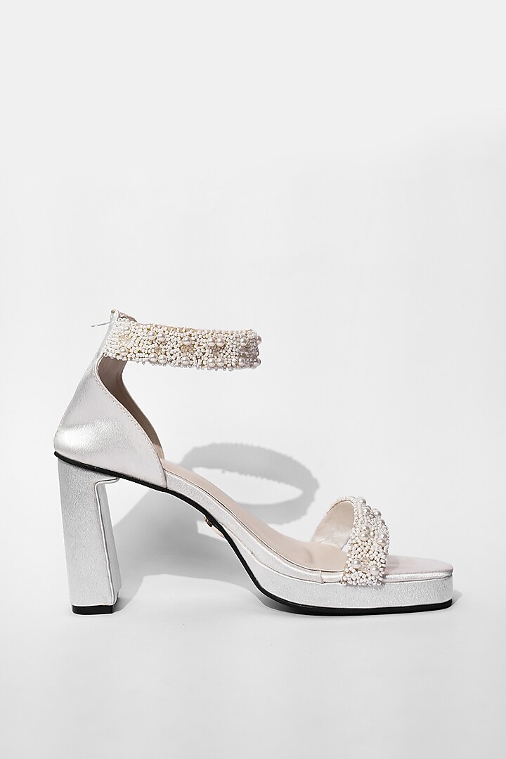 White Vegan Heels by Sana K Luxurious Footwear at Pernia's Pop Up Shop