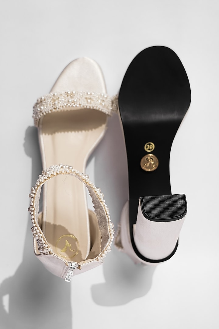 White Vegan Heels by Sana K Luxurious Footwear at Pernia's Pop Up Shop