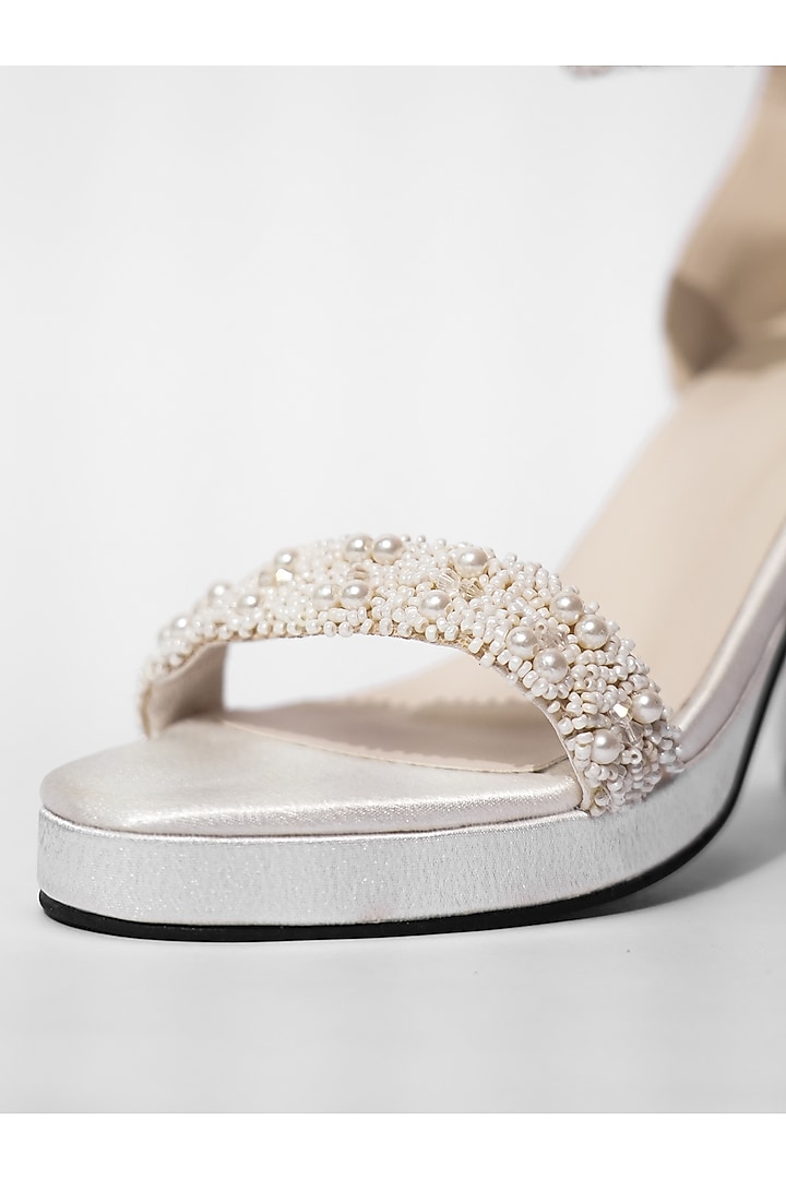 White Vegan Heels by Sana K Luxurious Footwear at Pernia's Pop Up Shop