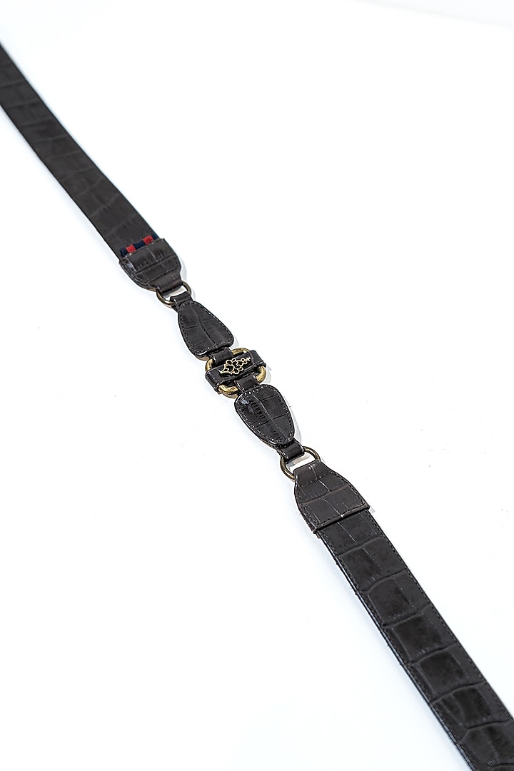Choco Brown Leather & Metal Belt by S&N BY SHANTNU NIKHIL Accessories at Pernia's Pop Up Shop