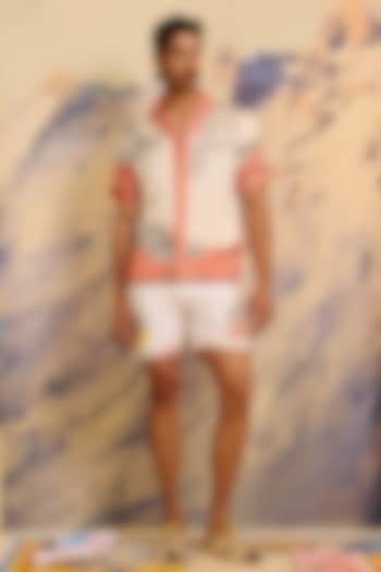Multi-Colored Cotton Denim Printed Shorts by Shivan & Narresh Men at Pernia's Pop Up Shop