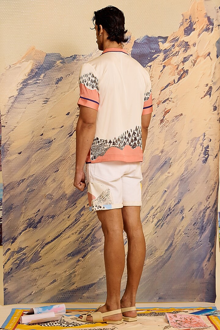 Multi-Colored Cotton Denim Printed Shorts by Shivan & Narresh Men at Pernia's Pop Up Shop